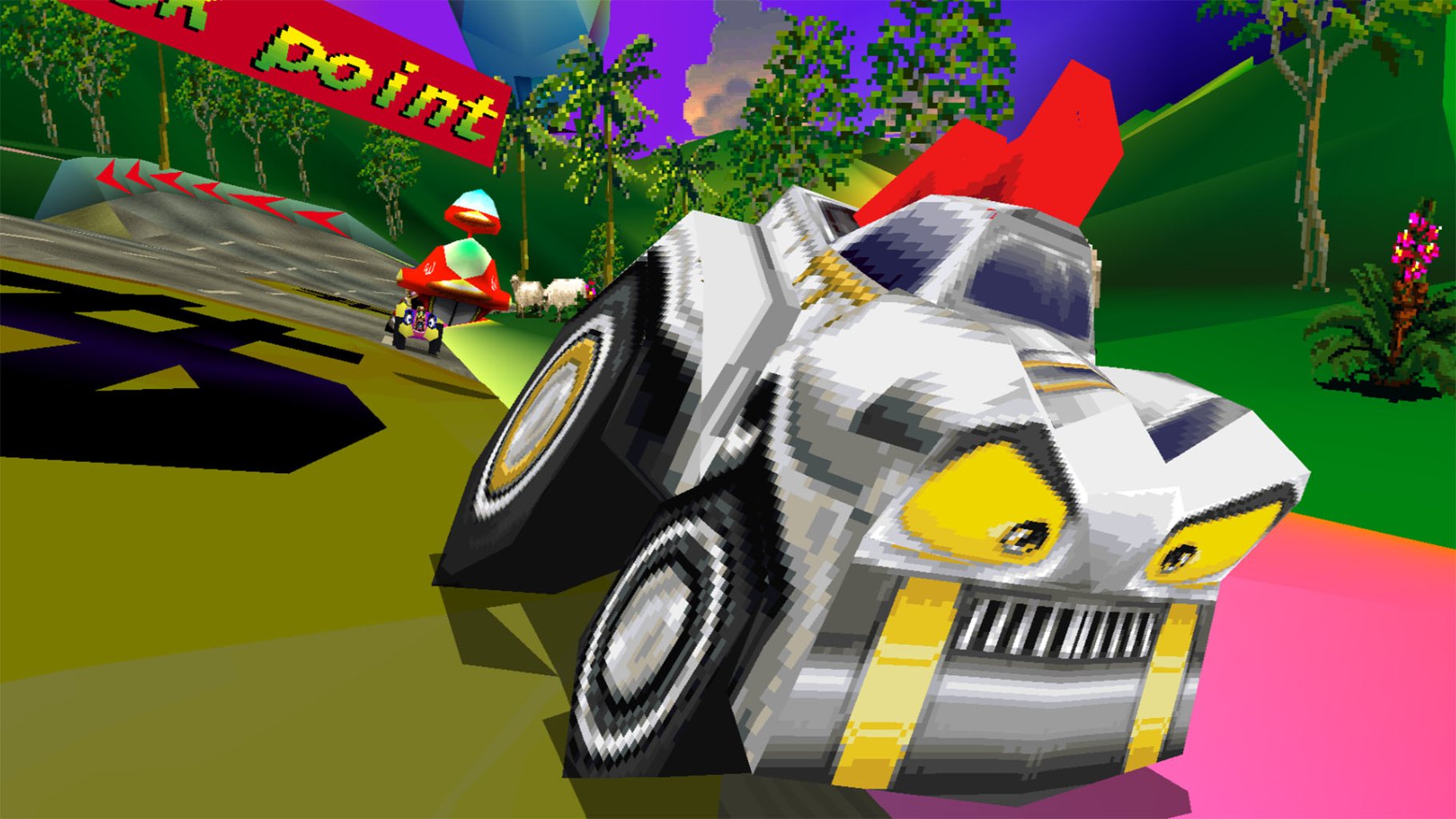 A screenshot of a car in Motor Toon Grand Prix 2