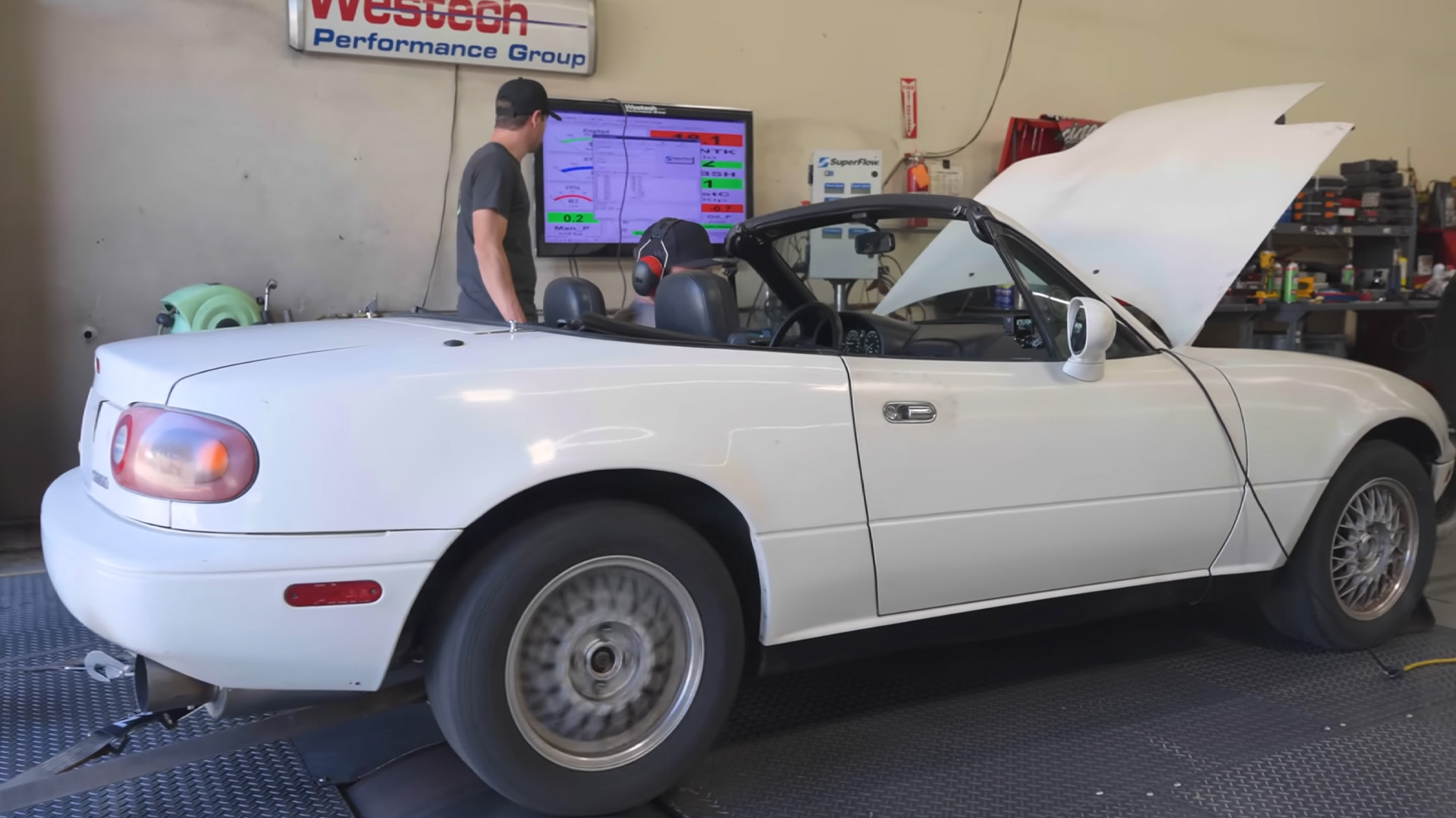 One-rotor Mazda Miata dyno run