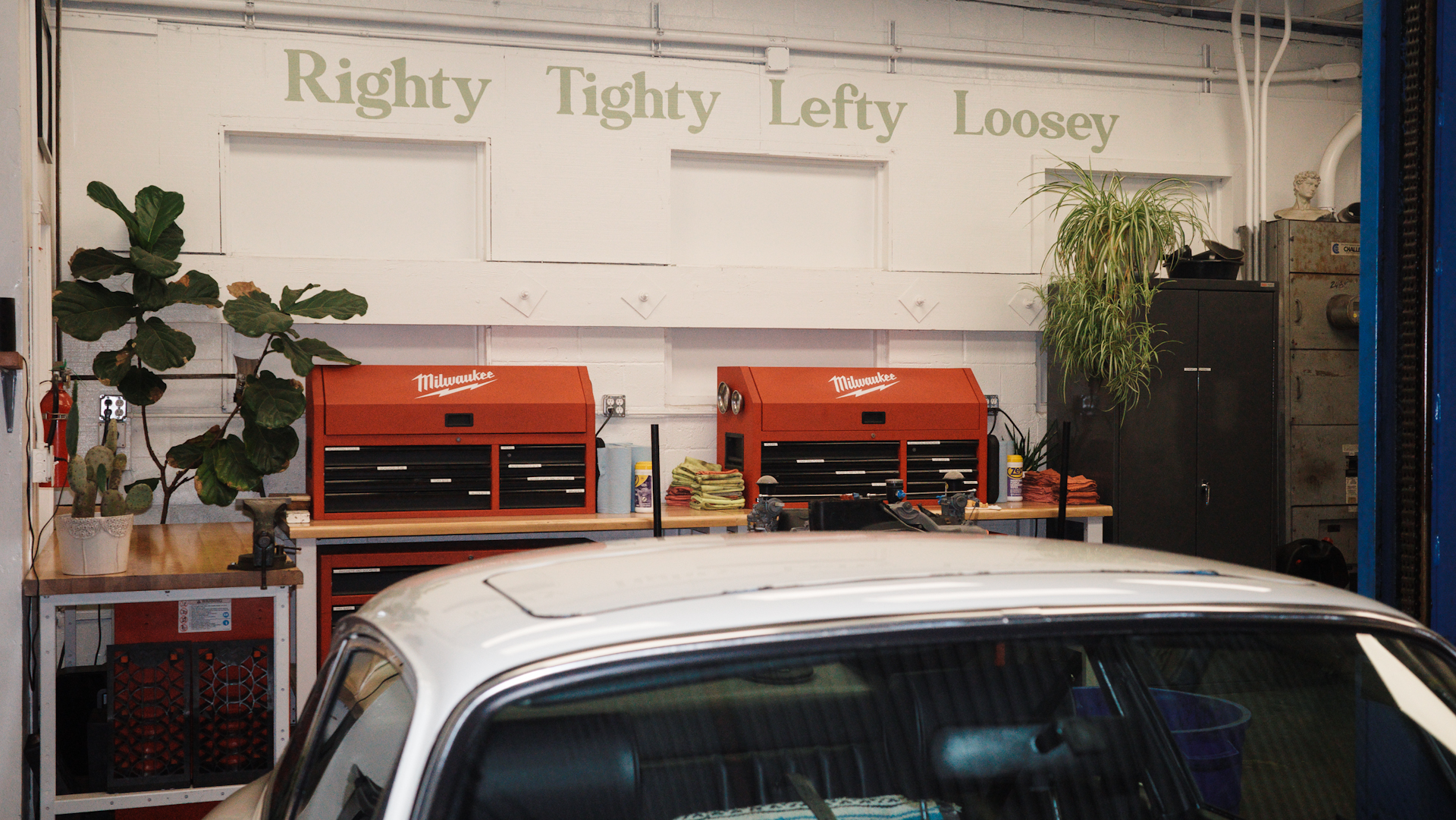 Private auto shop interior.