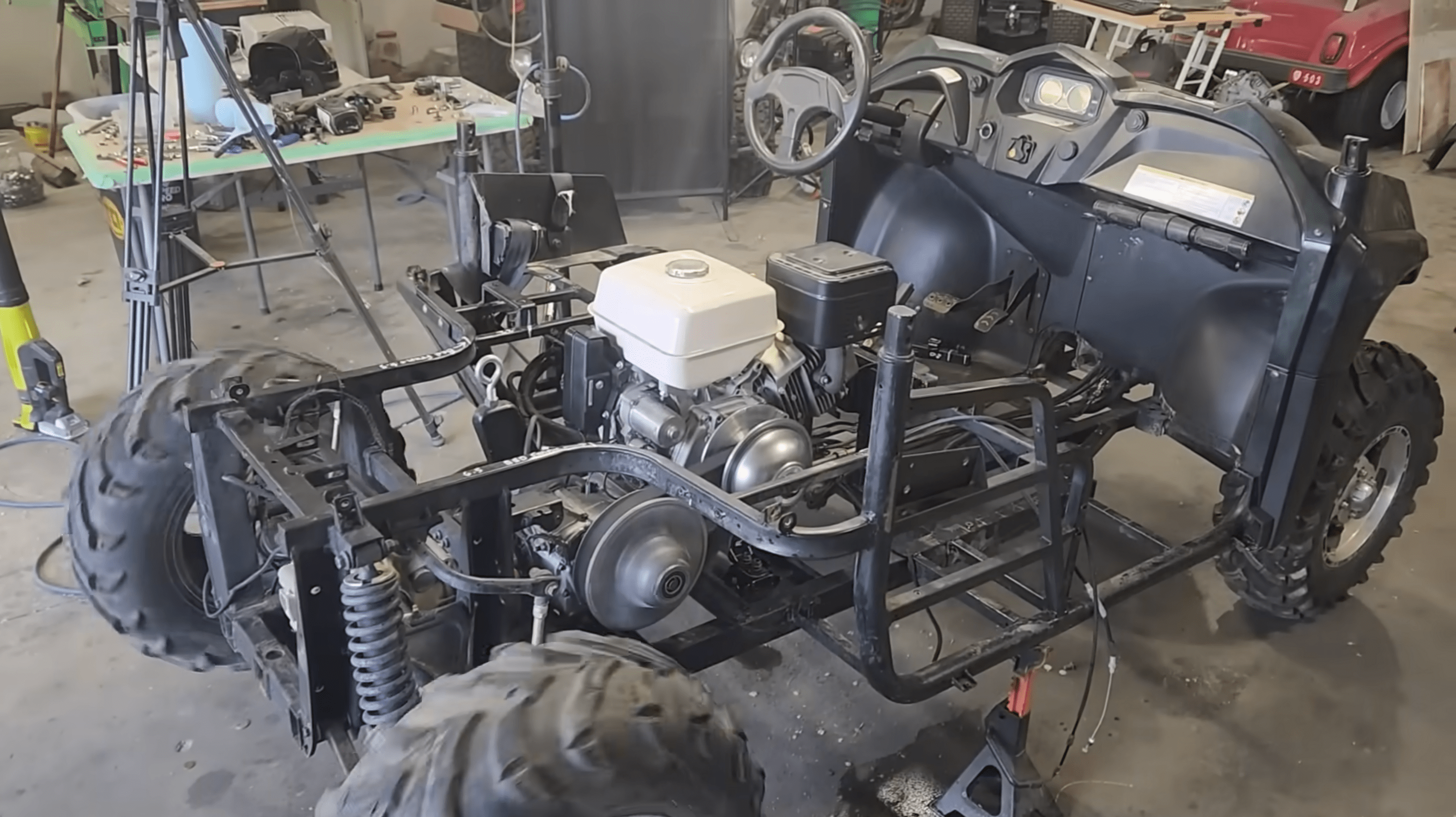 Harbor Freight engine swap into Hisun UTV