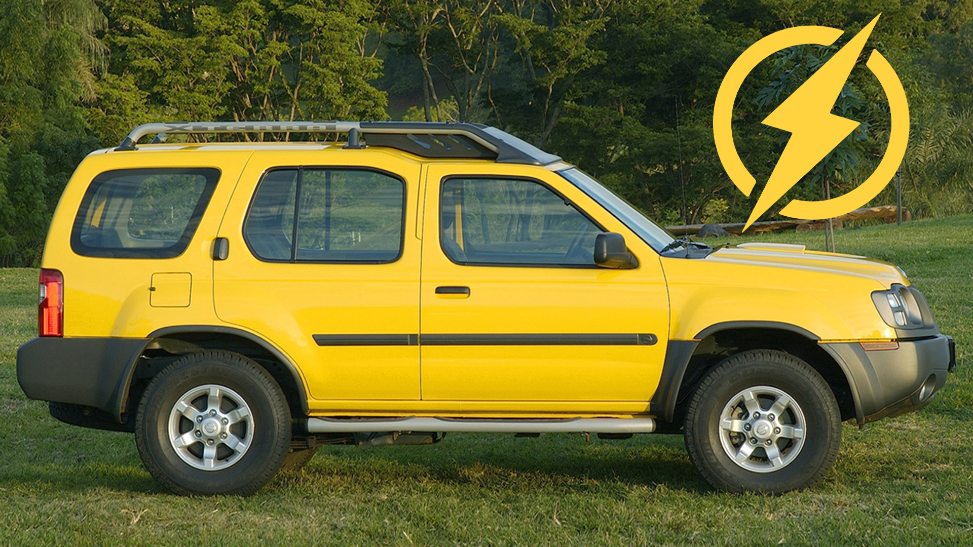 old nissan xterra with lightning bolt symbol