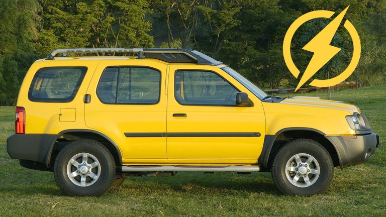 old nissan xterra with lightning bolt symbol