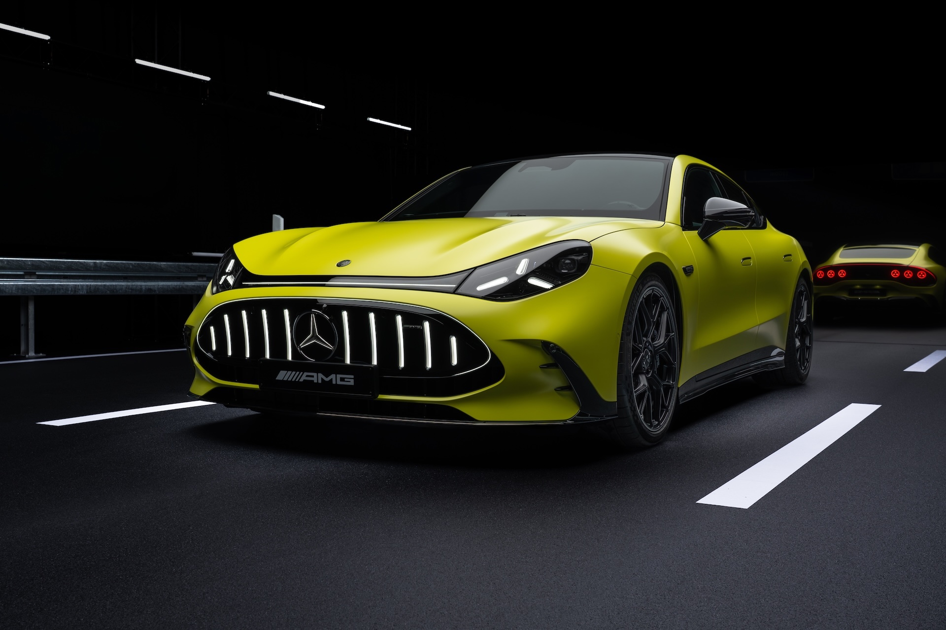 Das neue Mercedes-AMG GT 63 4-Türer Coupé, 2026. Mercedes-AMG GT 63 4-Türer Coupé | Energieverbrauch kombiniert 21,0-17,9 kWh/100 km | CO2 Emissionen kombiniert 0 g/km | CO2-Klasse: A // The all-new Mercedes-AMG GT 63 4-Door Coupé, 2026. Mercedes‑AMG GT 63 4-Door Coupé | combined energy consumption 21.0-17.9 kWh/100 km | combined CO2 emissions 0 g/km | CO2 class: A