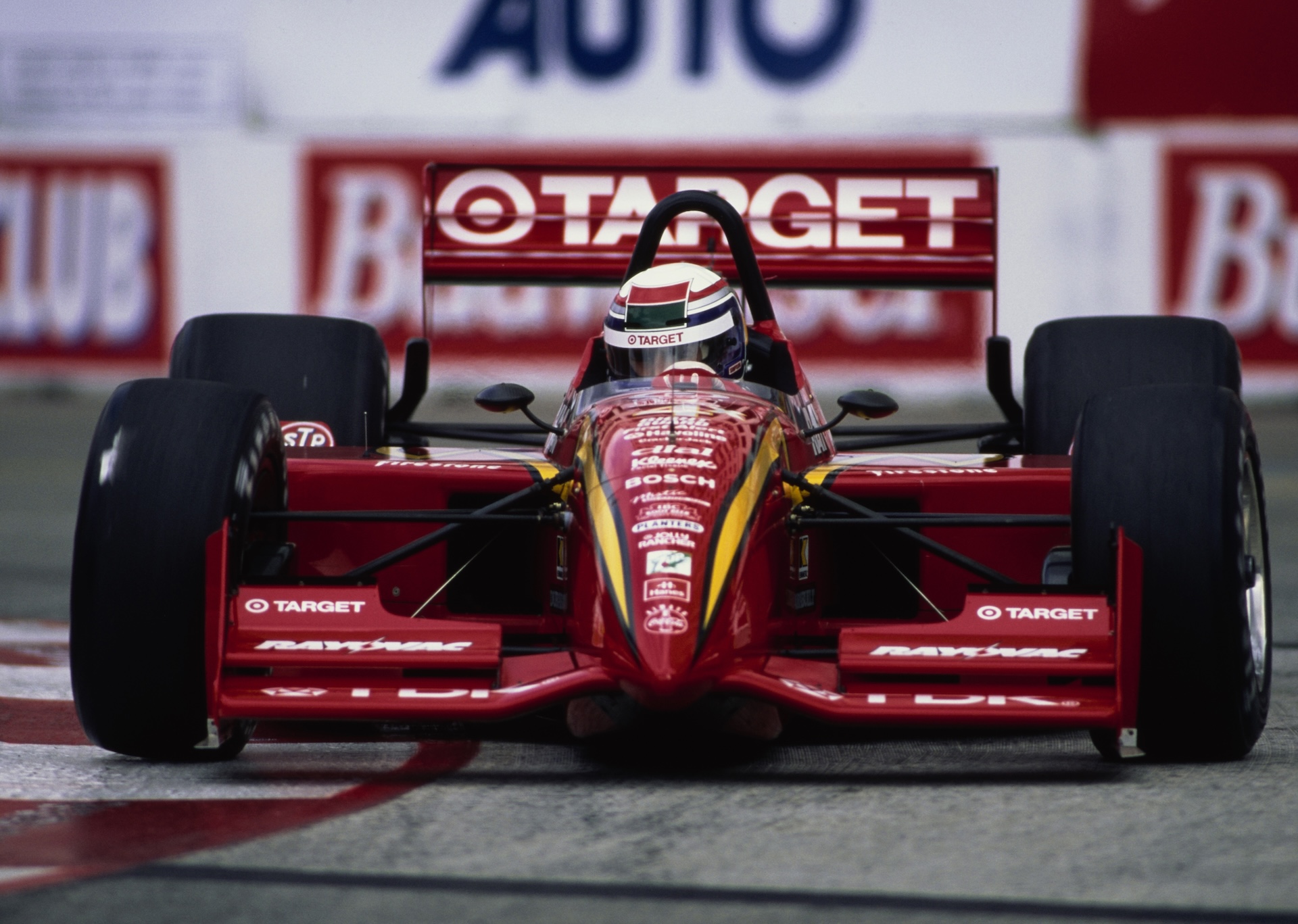 Alex Zanardi from Italy drives the #4 Target Chip Ganassi Racing Reynard 96i Honda HRH during the Championship Auto Racing Teams (CART) 1996 PPG Indy Car World Series Toyota Grand Prix of Long Beach race on 14th April 1996 on the streets of the Long Beach race circuit in Long Beach, California, United States. (Photo by Simon Bruty/Allsport/Getty Images)