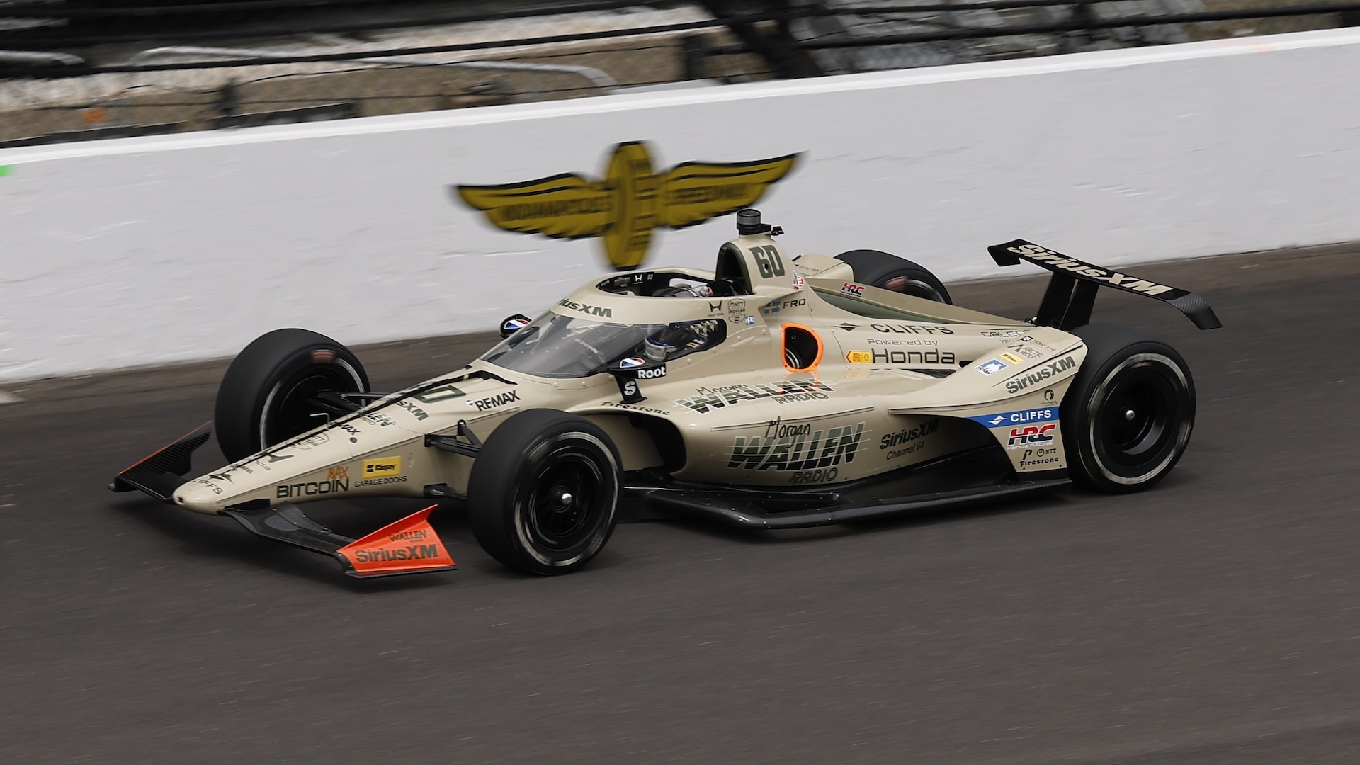INDIANAPOLIS, IN - MAY 22: Felix Rosenqvist, Felix Rosenqvist of the #60 SiriusXM / Texas A&M Honda goes into turn one during practice for the NTT IndyCar Series Miller Light Carb Day on May 22, 2026 at Indianapolis Motor Speedway in Indianapolis, IN. (Photo by Jeffrey Brown/Icon Sportswire)