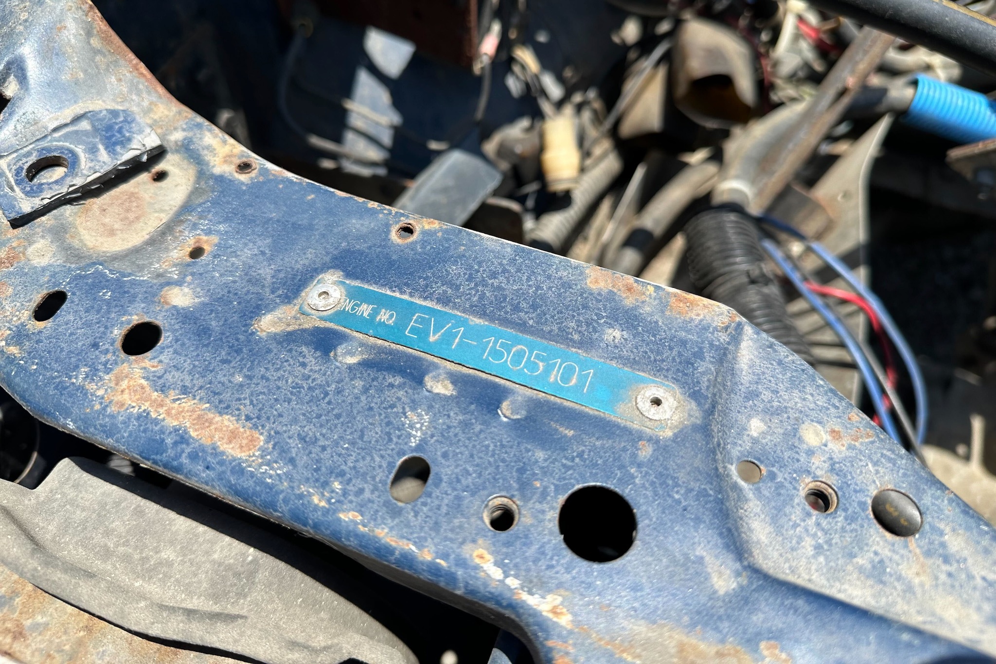Honda CRX EV conversion in a junkyard