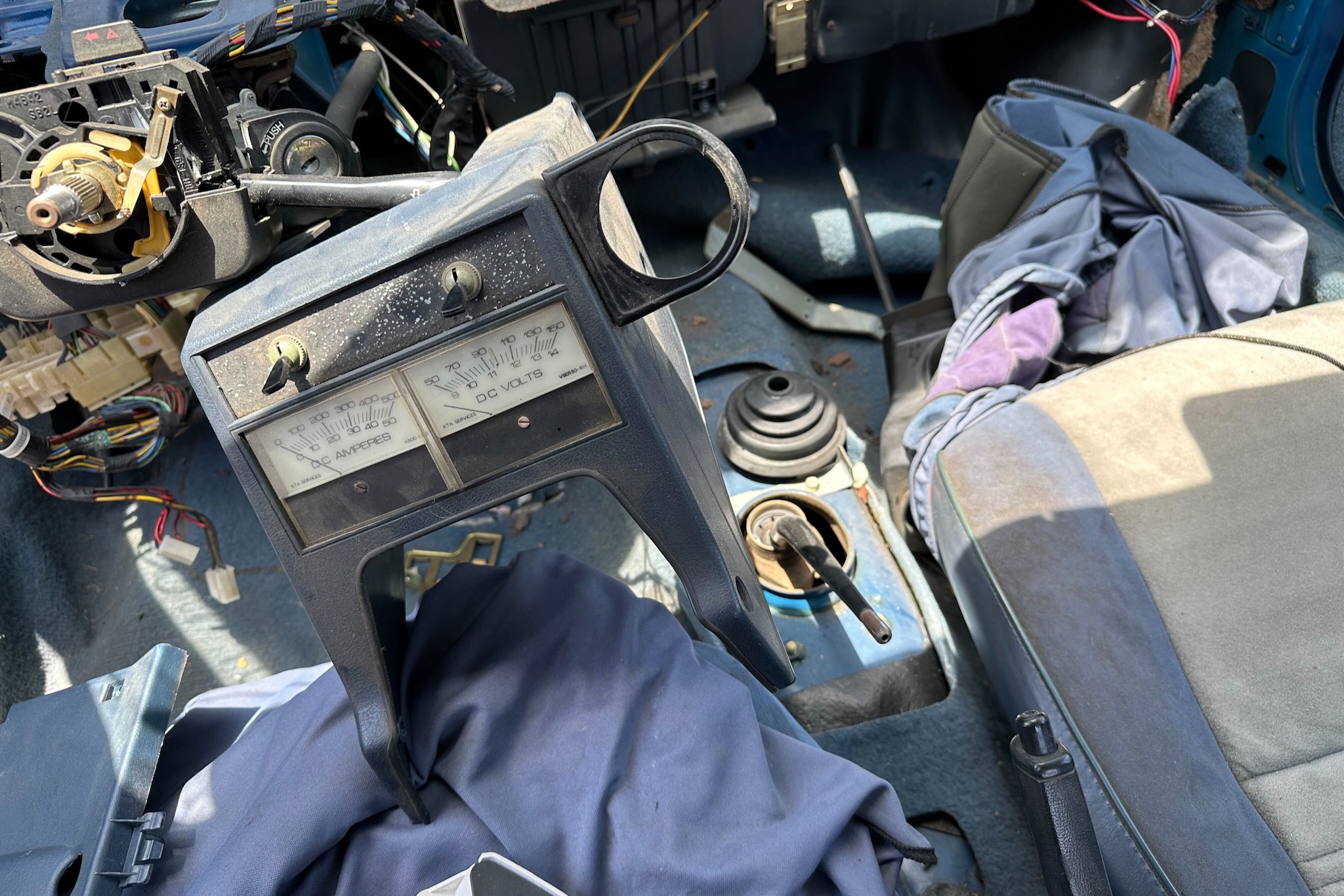 Honda CRX EV conversion in a junkyard