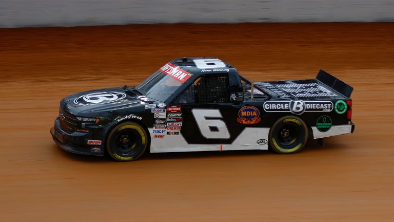 NASCAR truck on Bristol dirt track