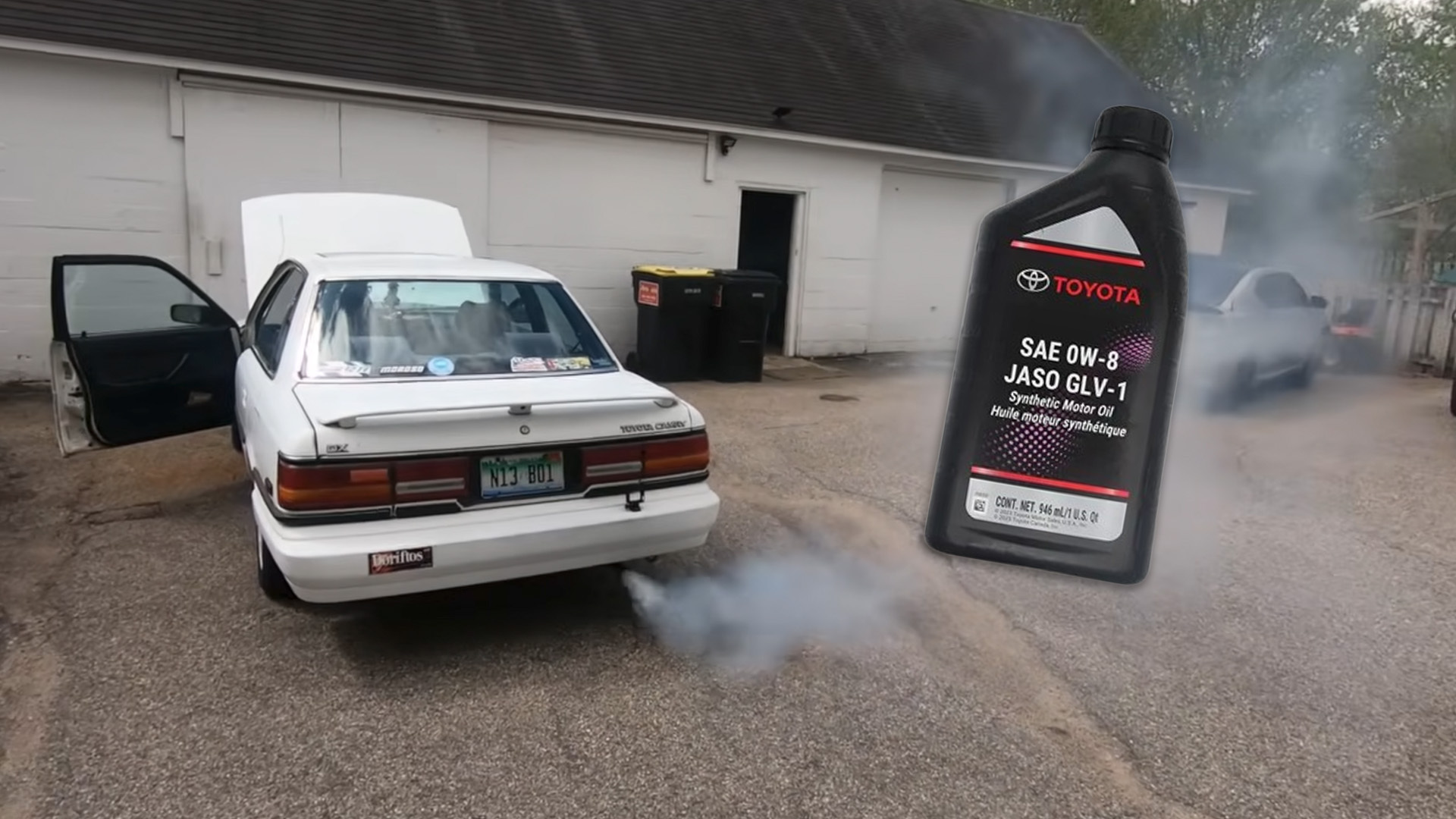 Old Camry burning oil.