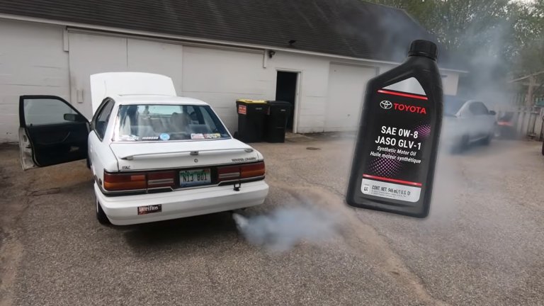 Old Camry burning oil.