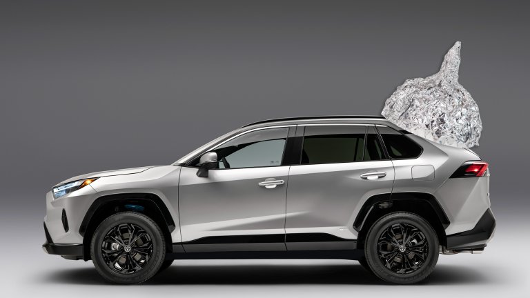 Toyota RAV4 wearing a tin foil hat