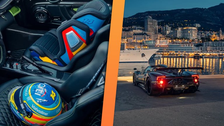 Recaro baby seat in Alonso's Pagani