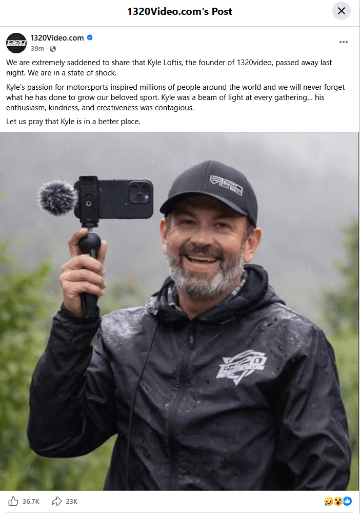 1320video.com 創辦人 Kyle Loftis 逝世
