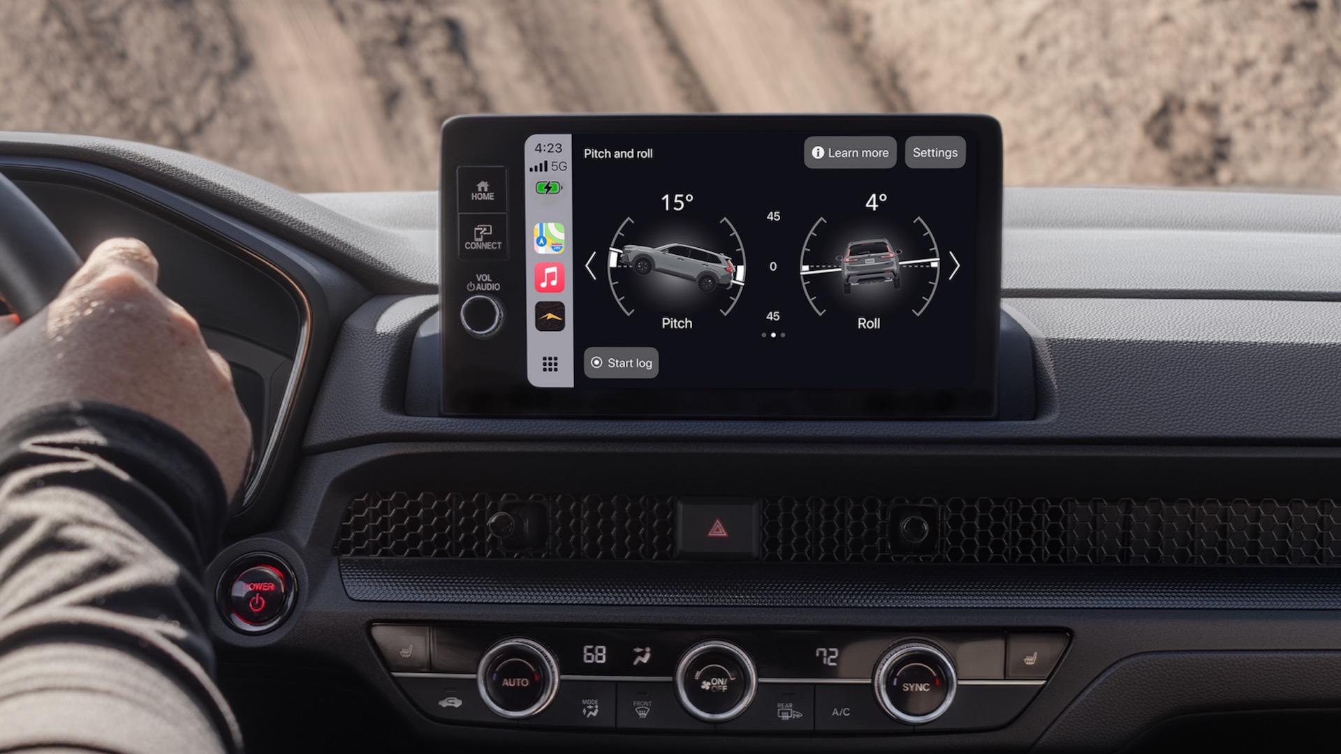 Honda HTX app pitch and roll screen in CR-V TrailSport
