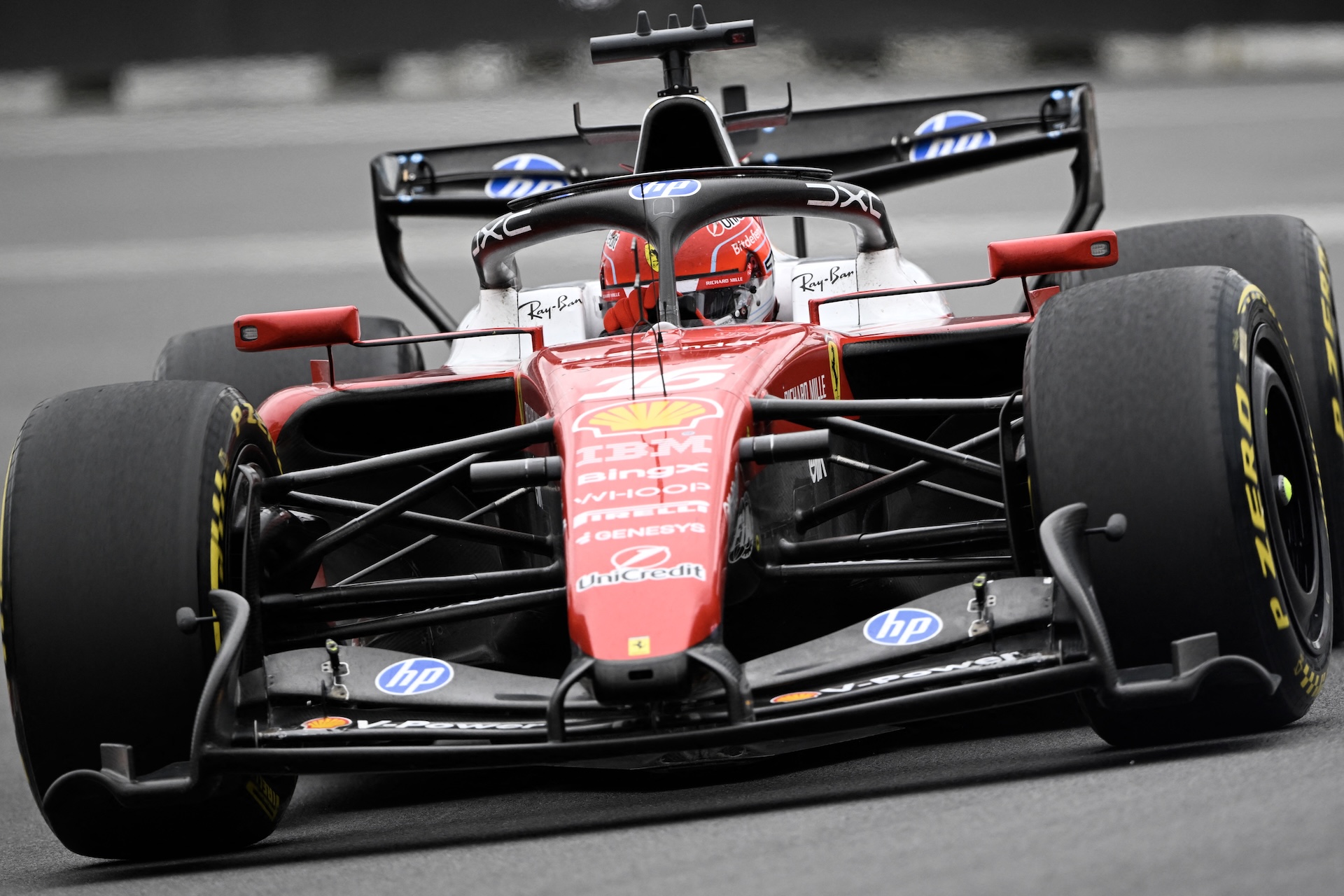 Ferrari's Monegasque driver Charles Leclerc races during the 2026 Formula 1 Grand Prix du Canada at Circuit Gilles-Villeneuve in Montreal, Canada, on May 24, 2026. (Photo by Andrej Ivanov / AFP)