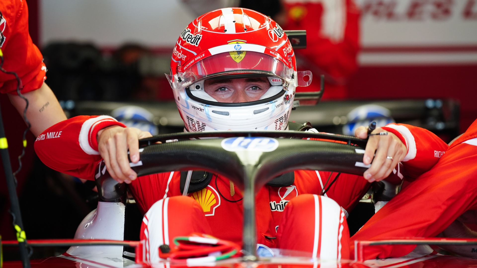 Ferrari driver Charles Leclerc in the garage ahead of the 2026 Canadian Grand Prix at the Circuit de Gilles-Villeneuve, Montreal. Picture date: Sunday May 24, 2026. (Photo by Bradley Collyer/PA Images via Getty Images)