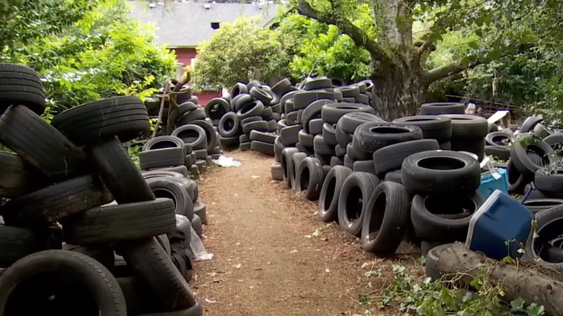 Illegal tire dump in Portland, Oregon