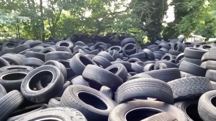 Illegal tire dump in Portland, Oregon