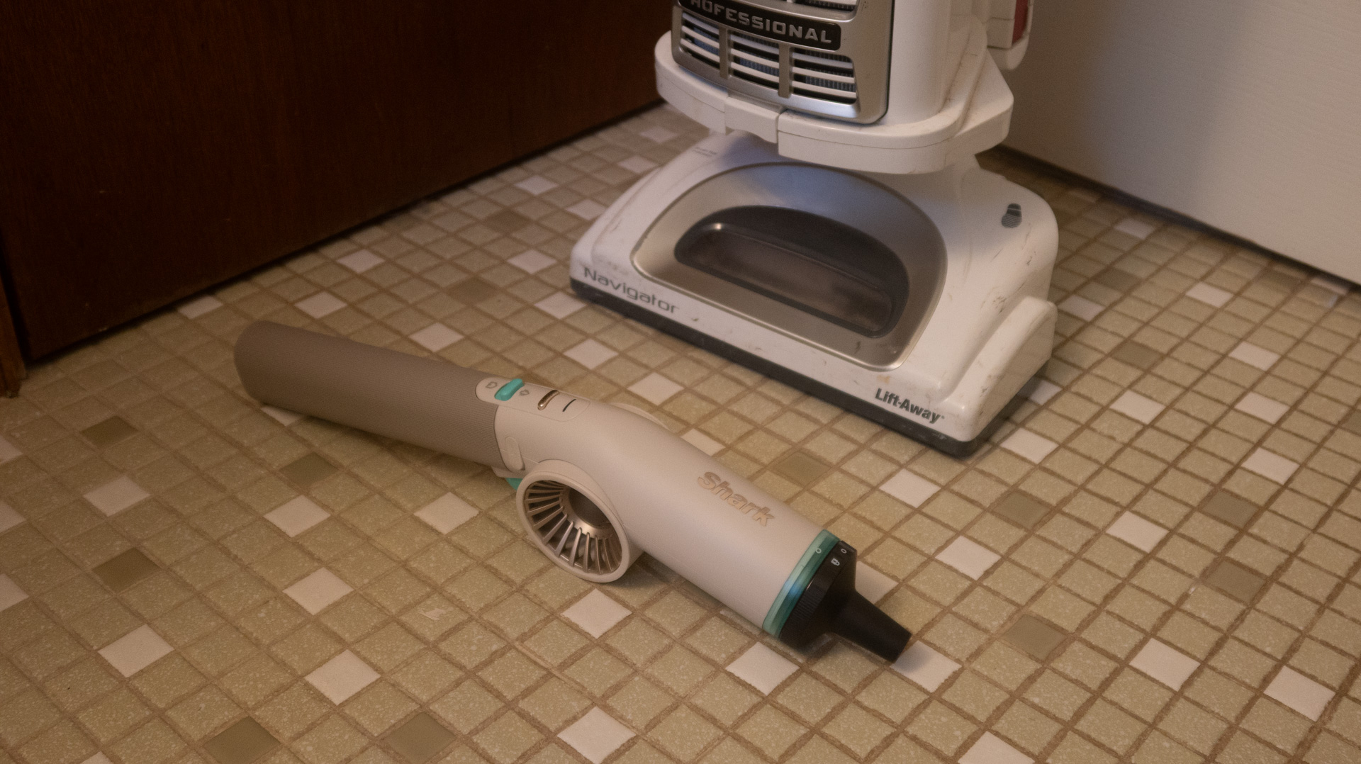 Shark BlastBoss inside with Shark Navigator vac.