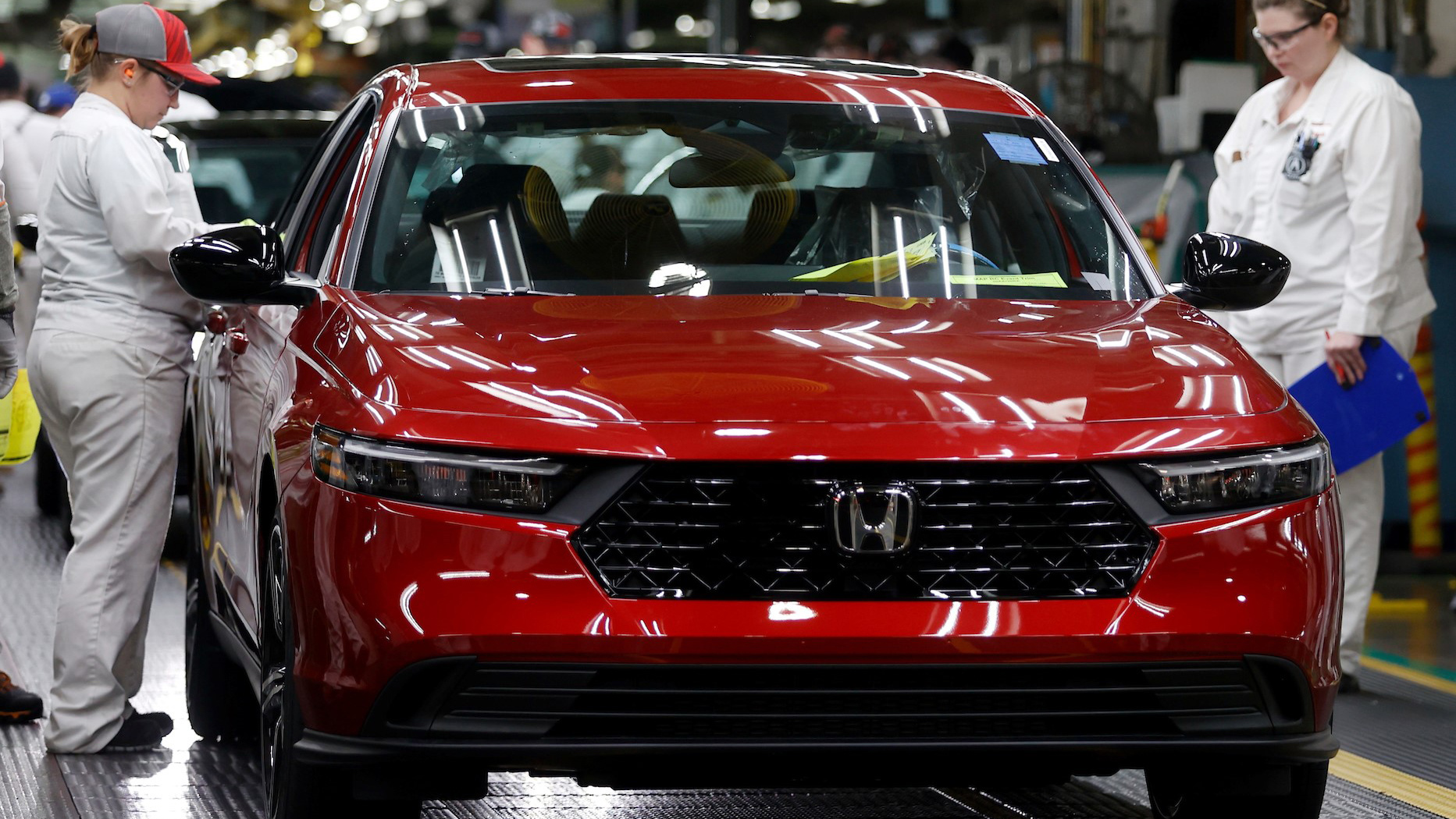 A Honda Accord on the production line