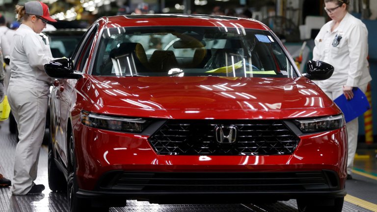 A Honda Accord on the production line