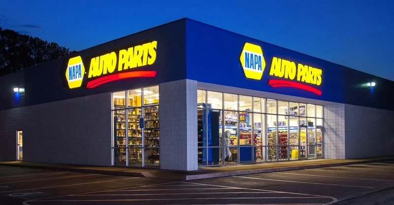 NAPA store at night.
