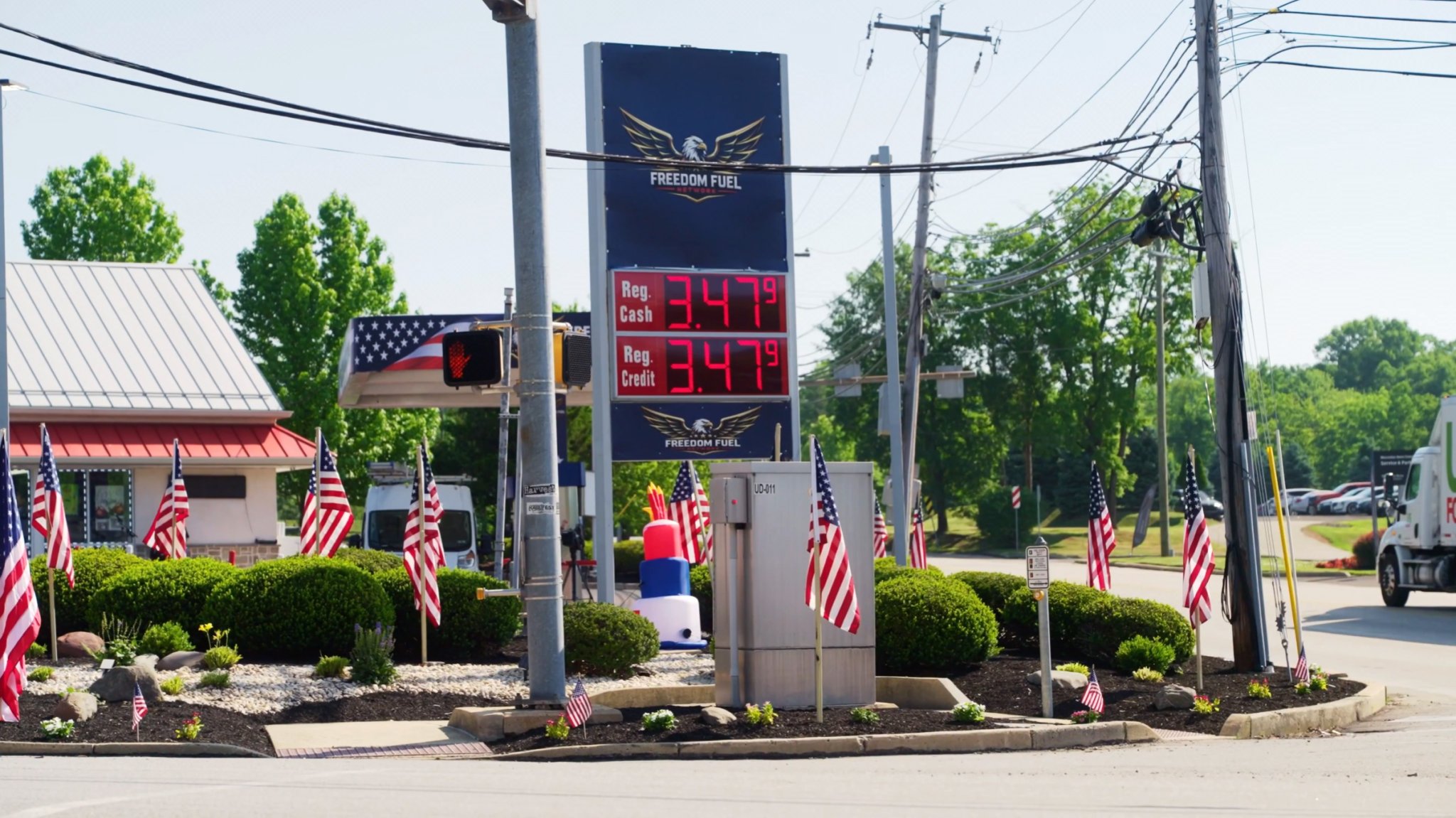 Screenshot of a White House video showing a Freedom Fuel Network station