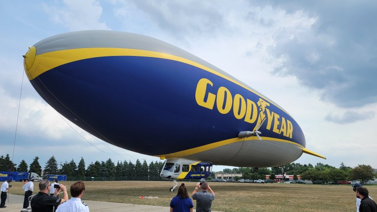 The Goodyear Blimp in Waterford, Michigan.