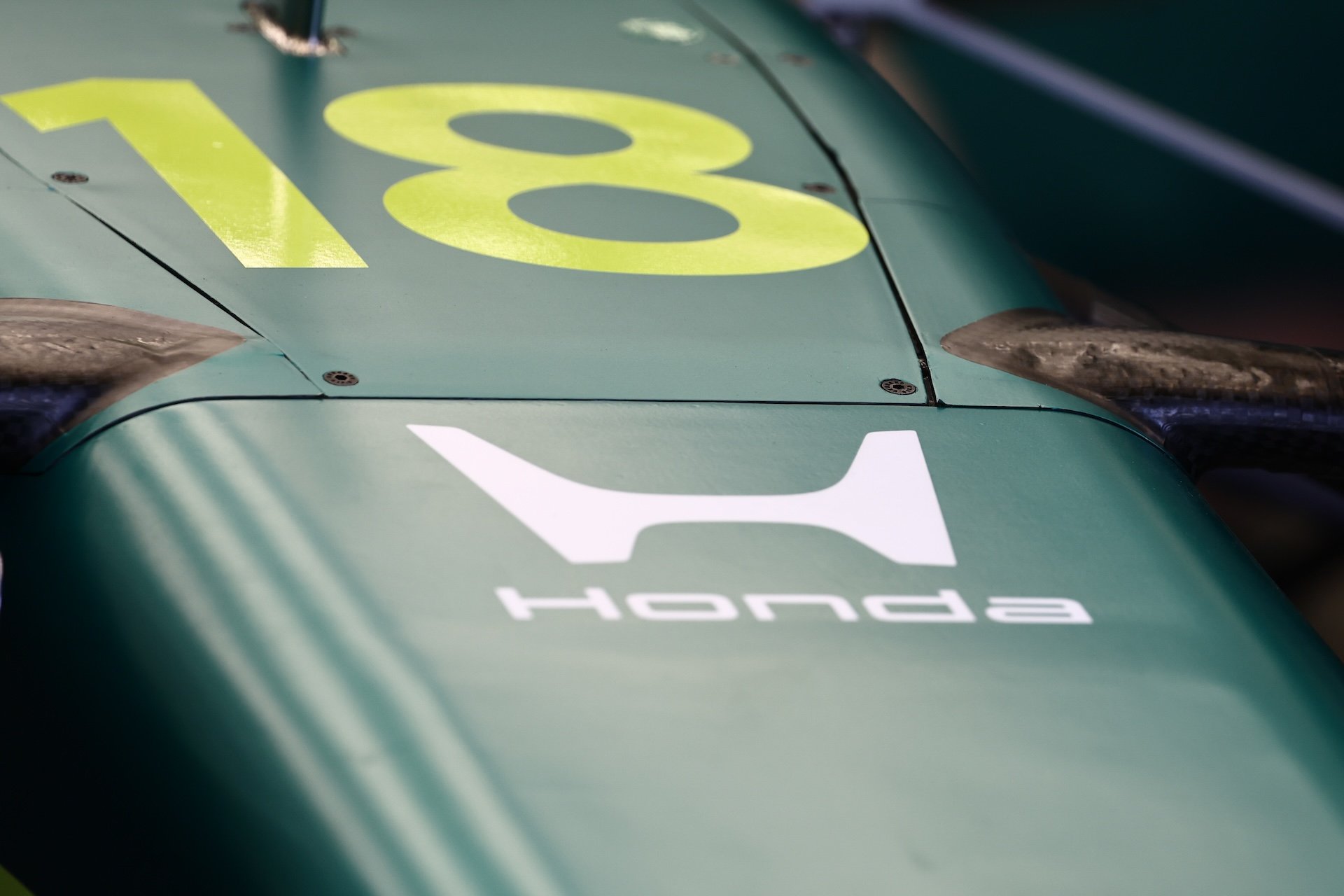 Honda logo on Aston Martin Aramco car of Lance Stroll during the Formula 1 pre-season testing at Sakhir Circuit in Sakhir, Bahrain on February 11, 2026. (Photo by Jakub Porzycki/NurPhoto)