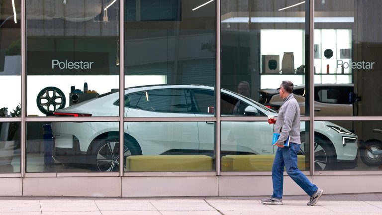 Polestar dealership seen from outside window