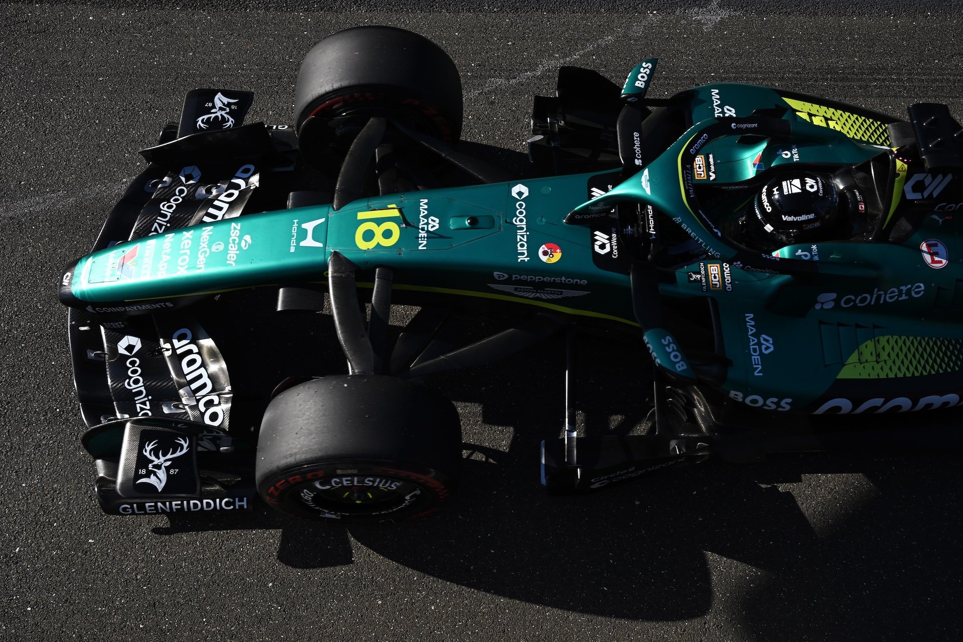 SPIELBERG, AUSTRIA - JUNE 26: Lance Stroll of Canada driving the (18) Aston Martin F1 Team AMR26 Honda in the Pitlane during practice ahead of the F1 Grand Prix of Austria at Red Bull Ring on June 26, 2026 in Spielberg, Austria. (Photo by Pauline Ballet - Formula 1/Formula 1 via Getty Images)