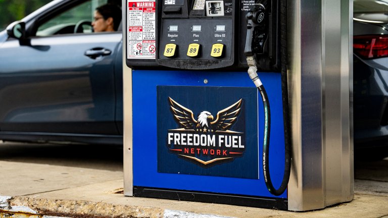 A Freedom Fuel Network pump in West Berlin, New Jersey seen on August 10.