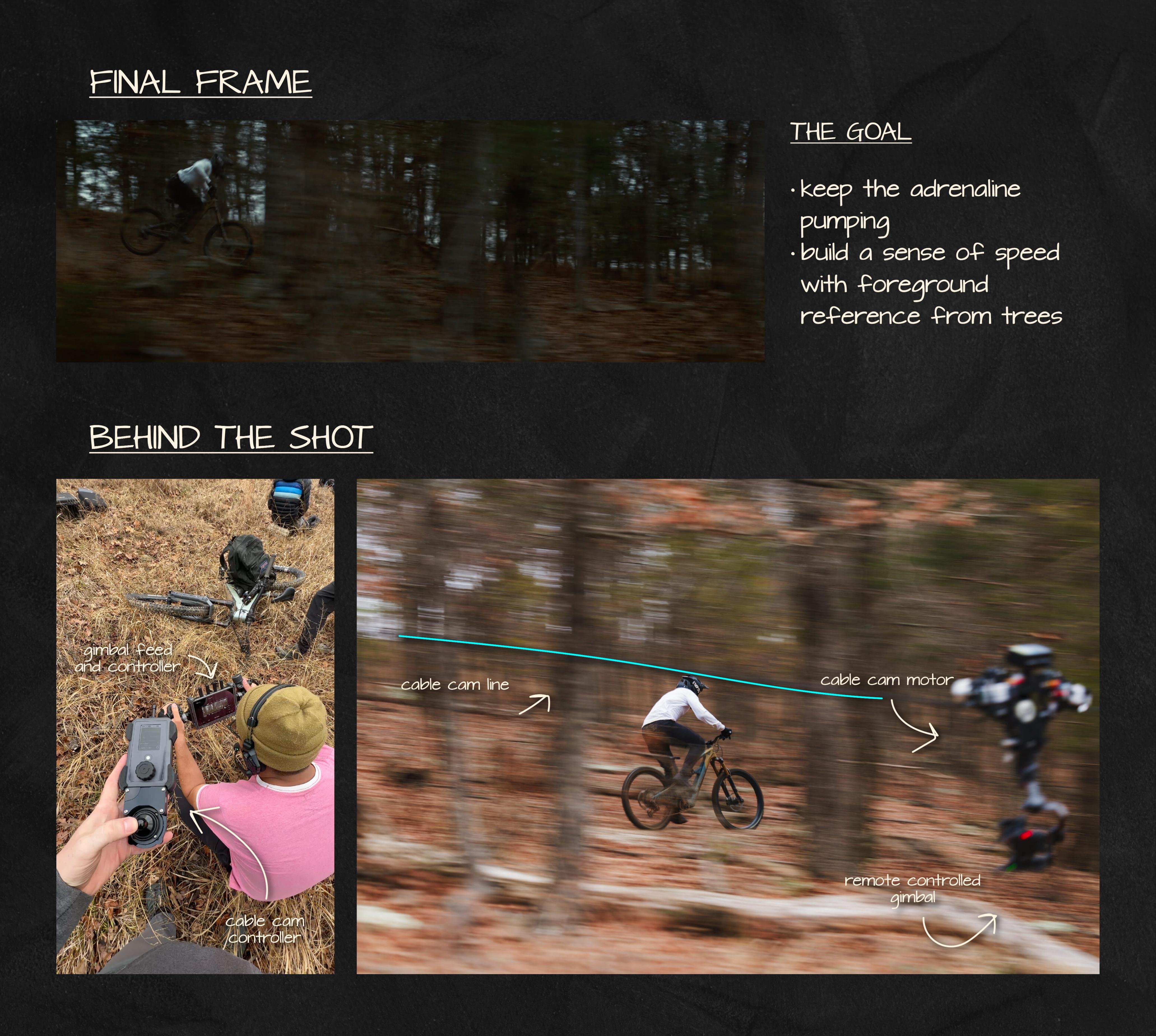 Annotated still shot from "Jaunt," explaining film techniques and angle selection