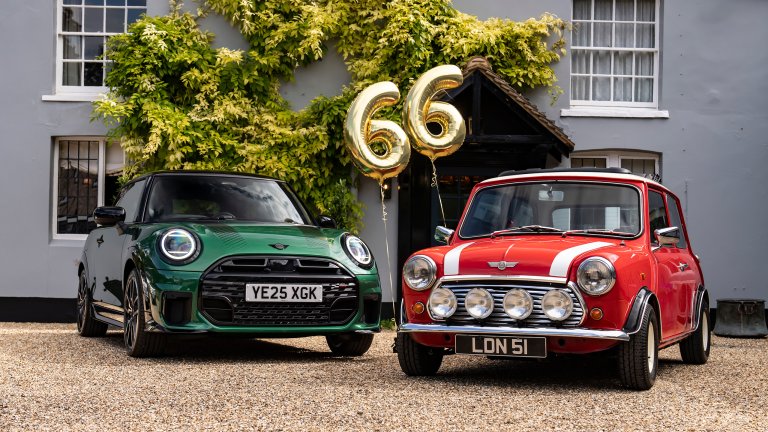 New Mini Cooper next to old