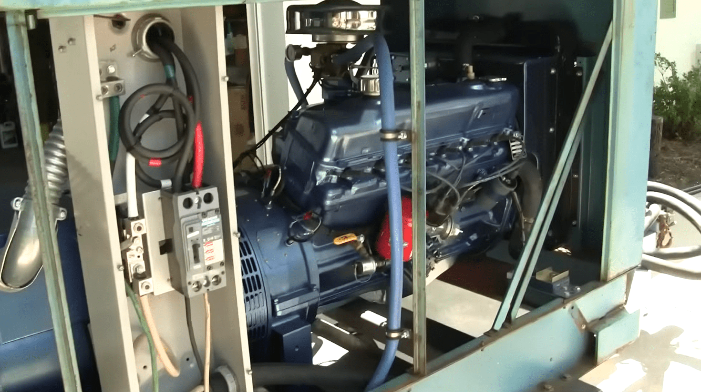 225-cubic-inch Chrysler slant-six engine used in a genset