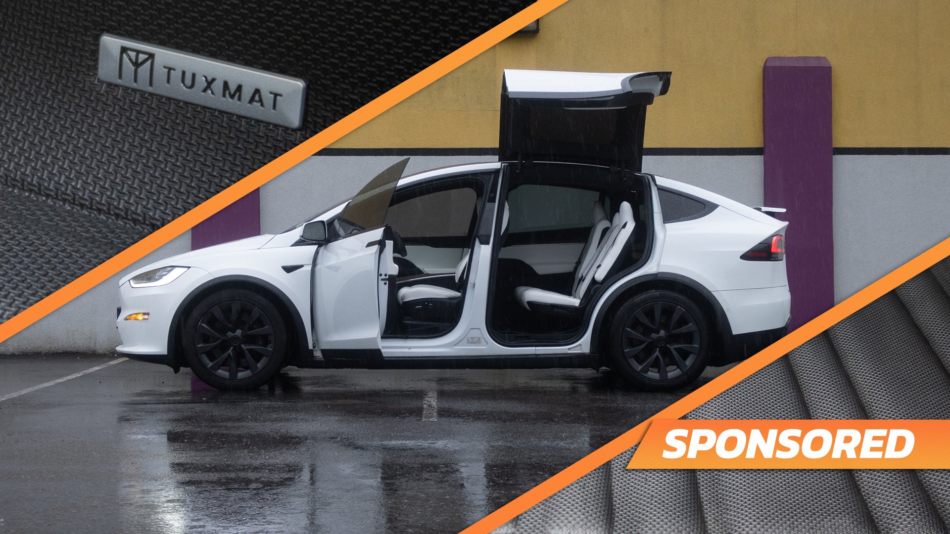 Tesla Model X equipped with TuxMat floor mats.