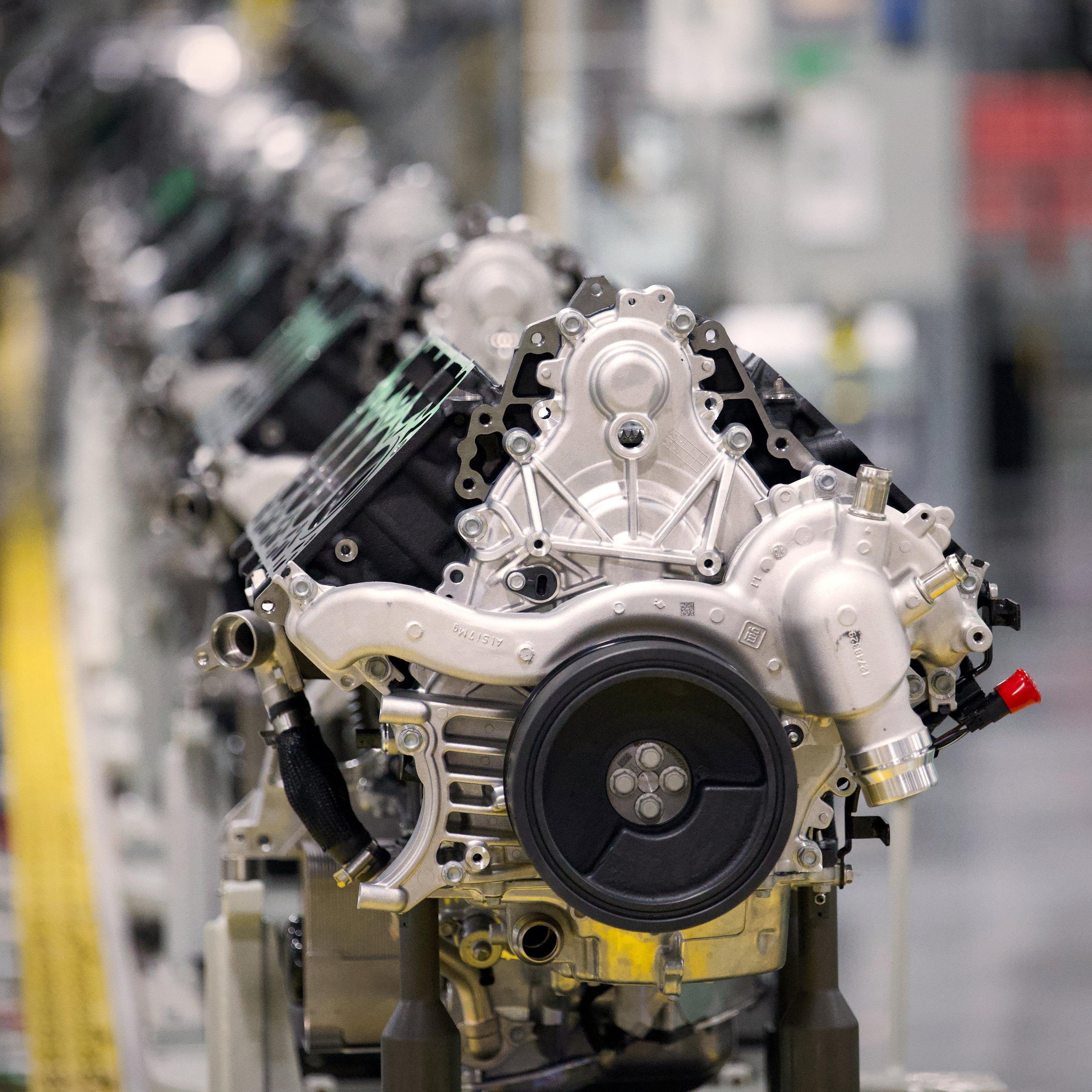 GM 8.3L Duramax diesel at the manufacturing plant
