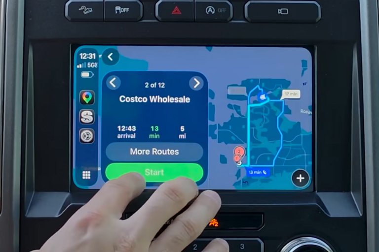 Google Maps on infotainment display
