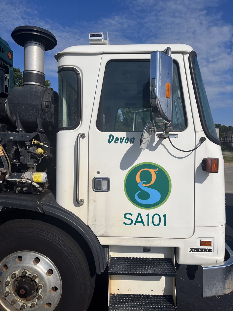 Greenville, SC trash truck with a camera