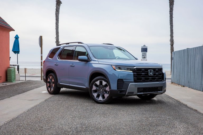 2026 Honda Pilot TrailSport front three quarters view