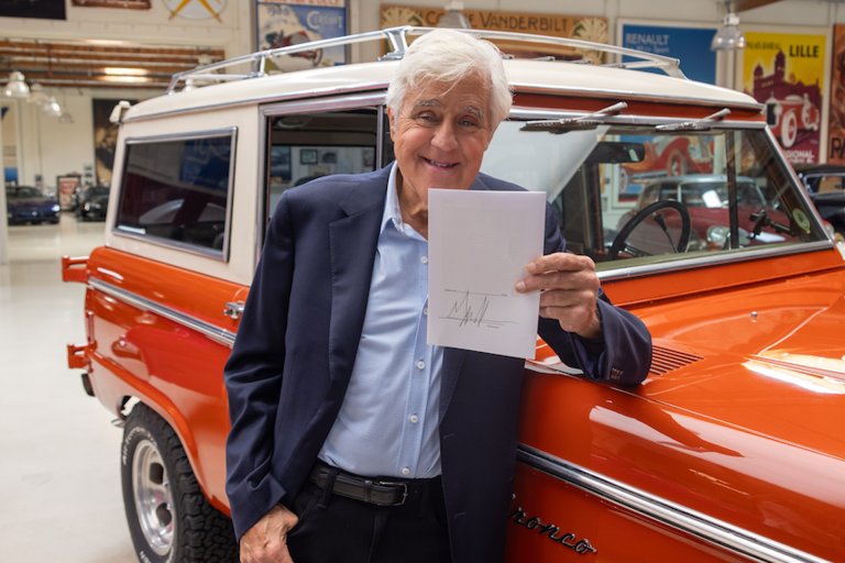 Jay Leno with an old Bronco