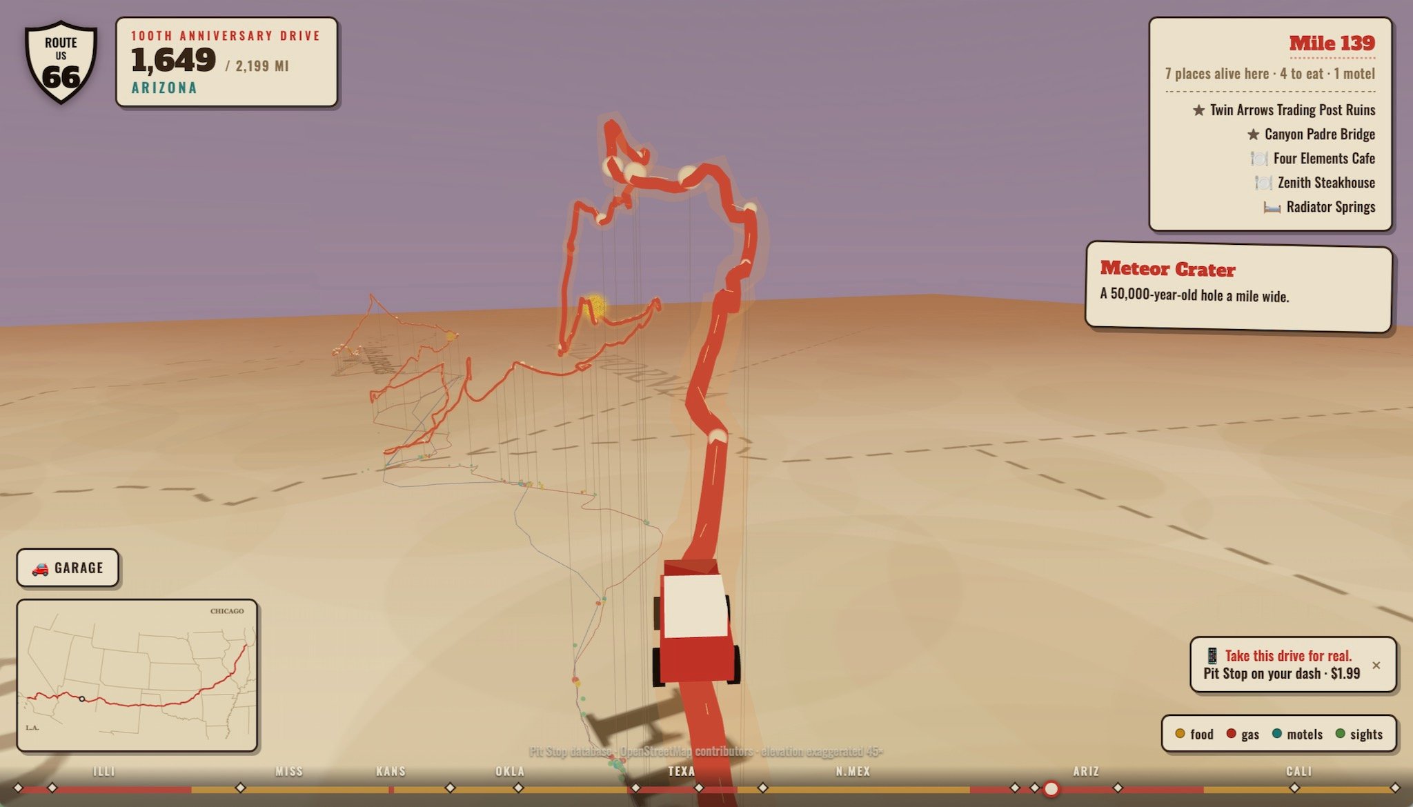 Pit Stop Route 66 app