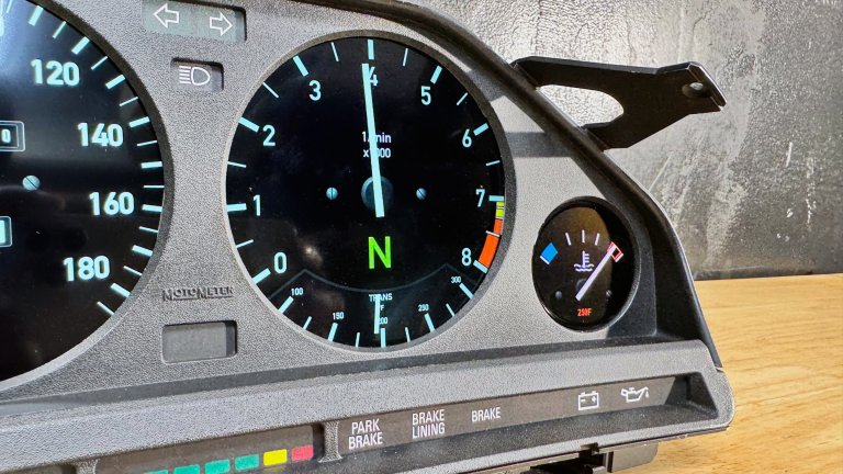 Photo of digital BMW instrument cluster