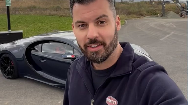 Mate Rimac with Bugatti Chrion that'd been stolen.
