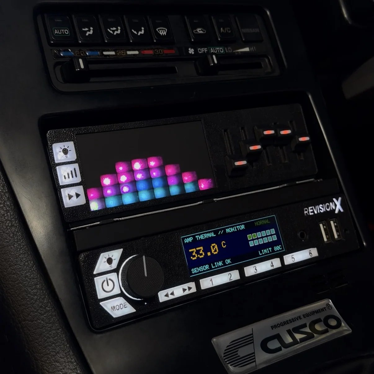 RevisionX double-DIN head unit with functional equalizer