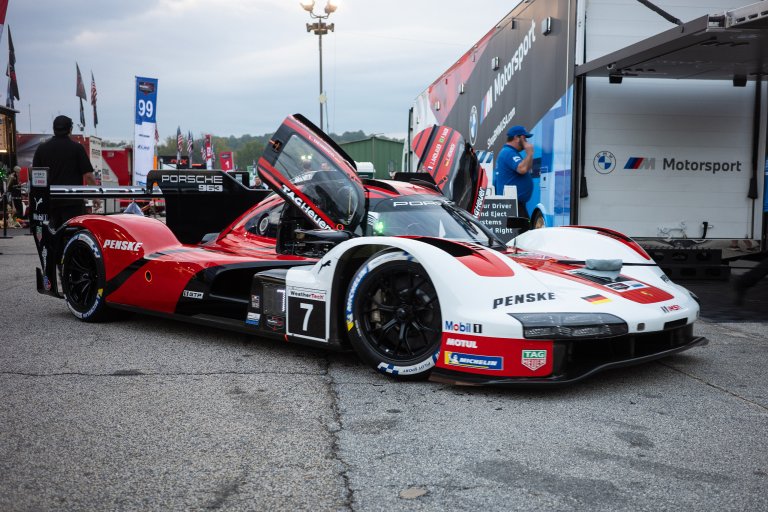 Porsche 963 in IMSA Petit Le Mans paddock