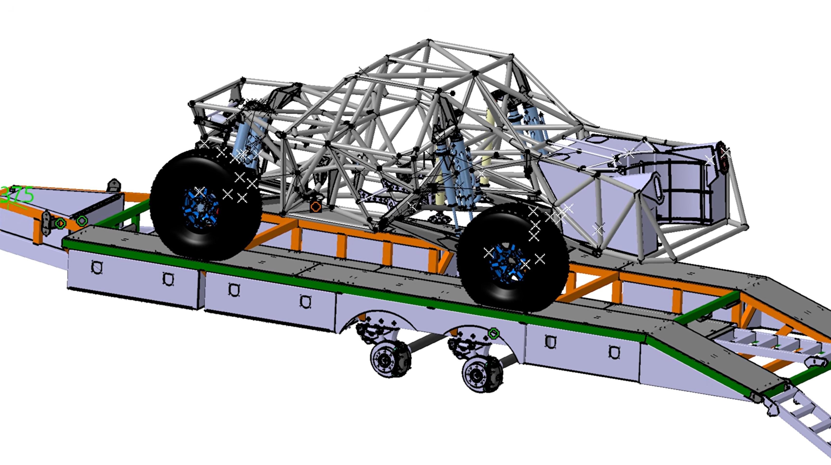 JEHC-designed Baja race car trailer