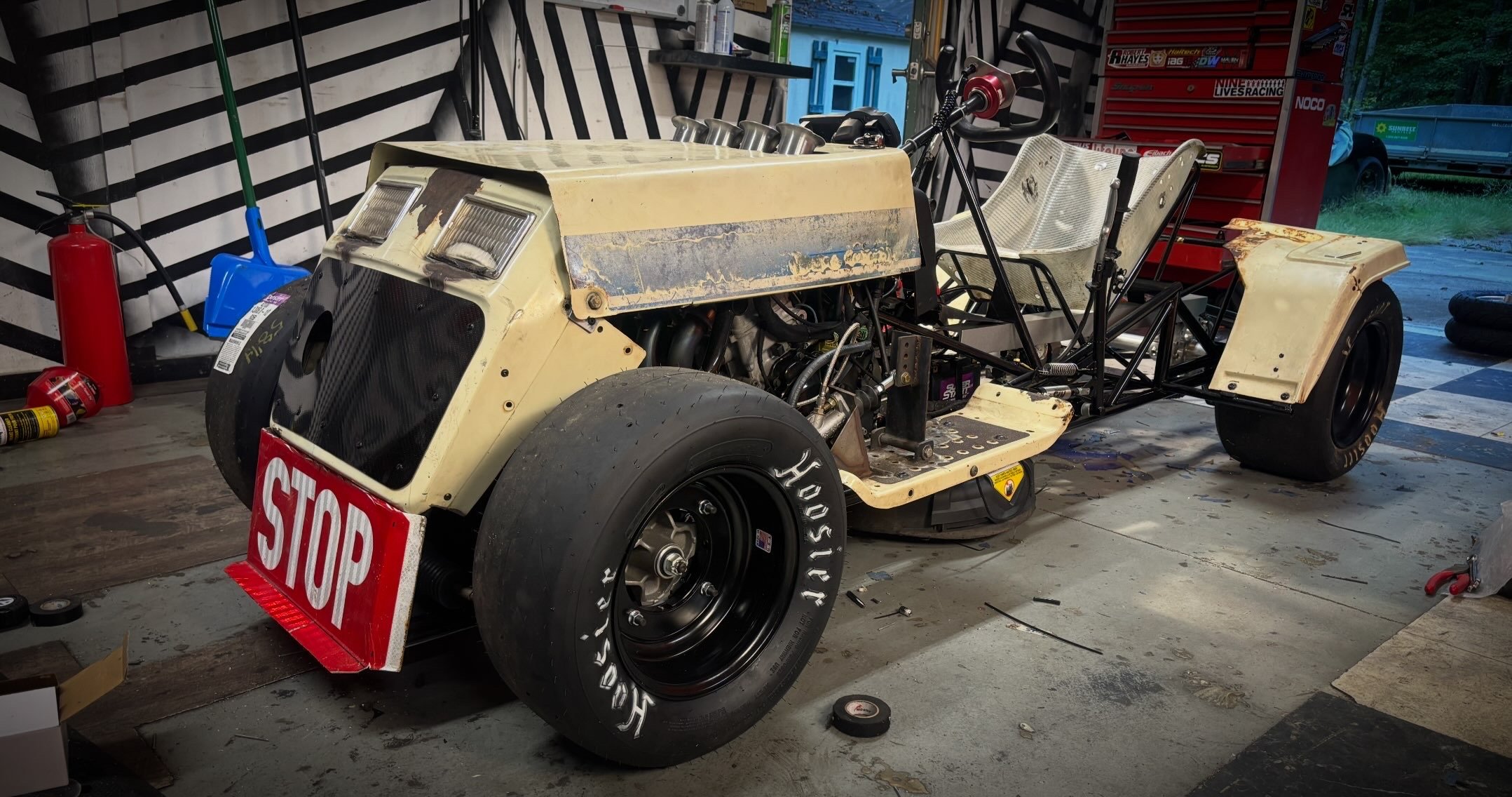 Scratch-built racing mower