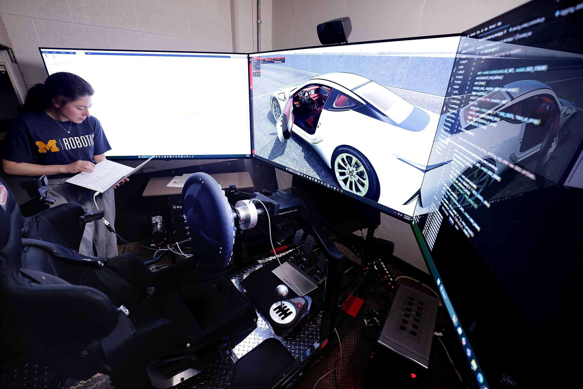 University of Michigan steering wheel communication test