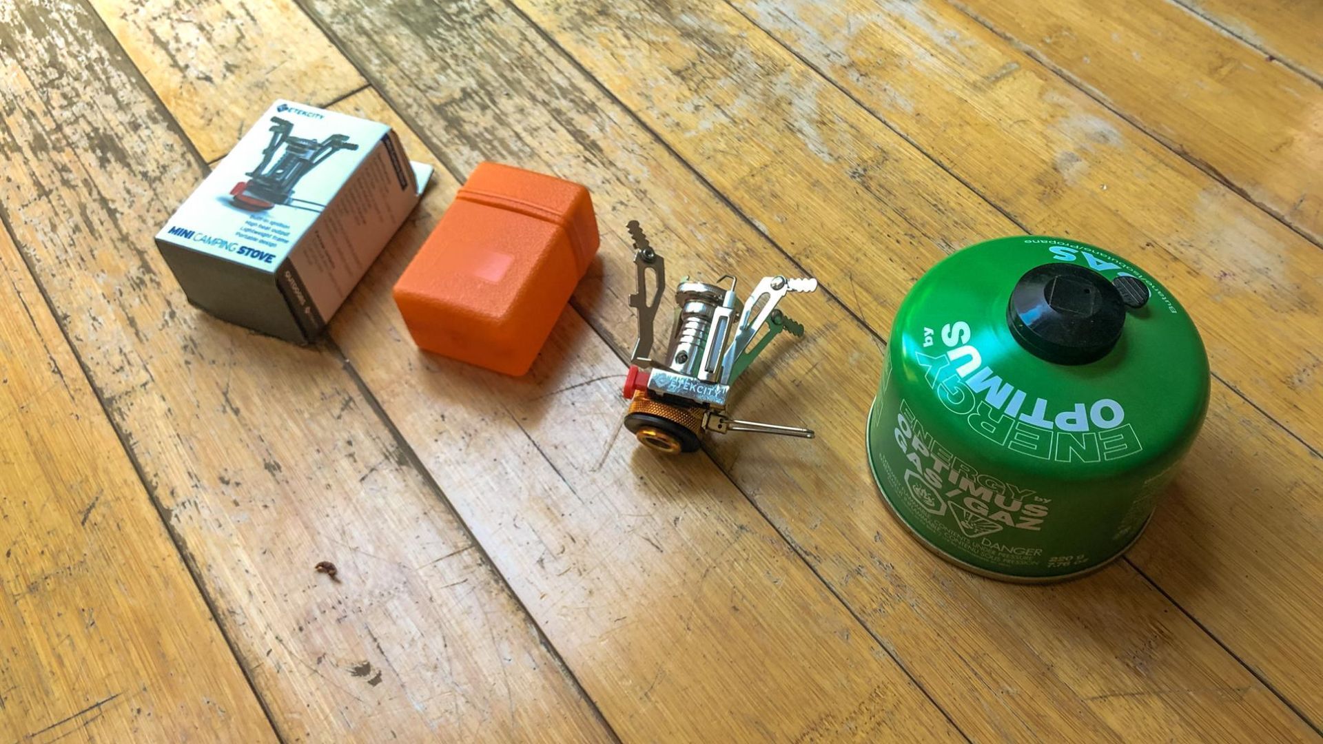 A single-burner backpacking stove is light and easy to pack.